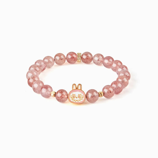 Labubu Strawberry Quartz Bracelet –Love Sprite