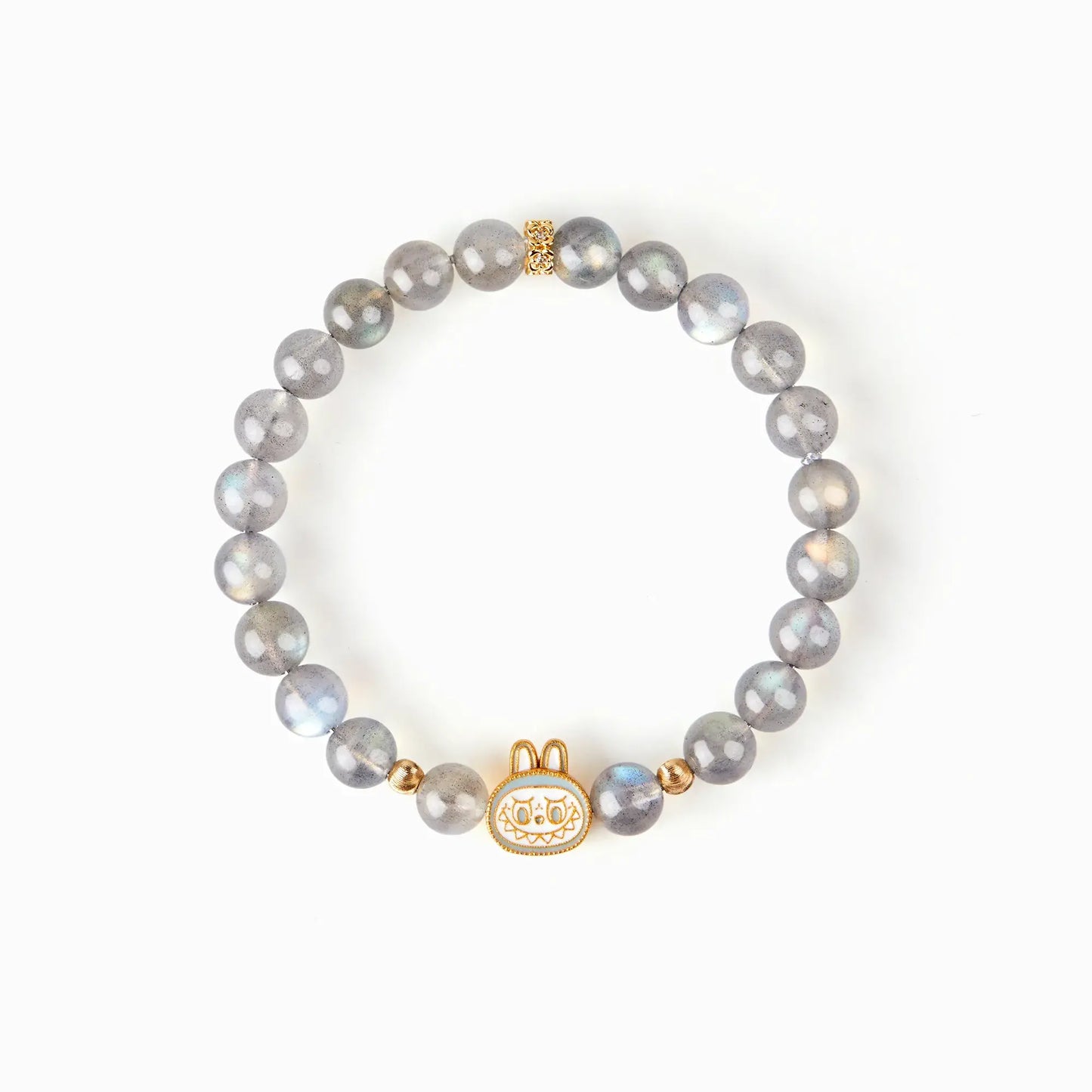 Labubu Gray Moonstone Bracelet – Moonveil Spirit