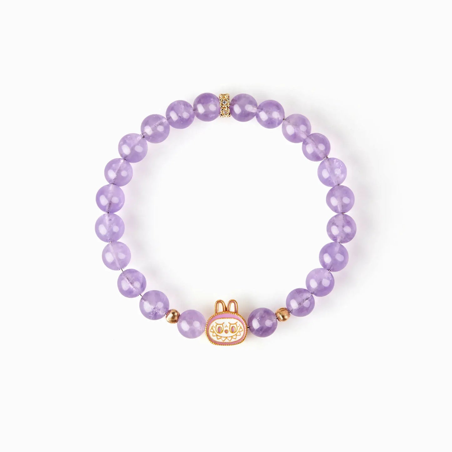 Labubu Lavender Amethyst Bracelet – Dreamy Aura