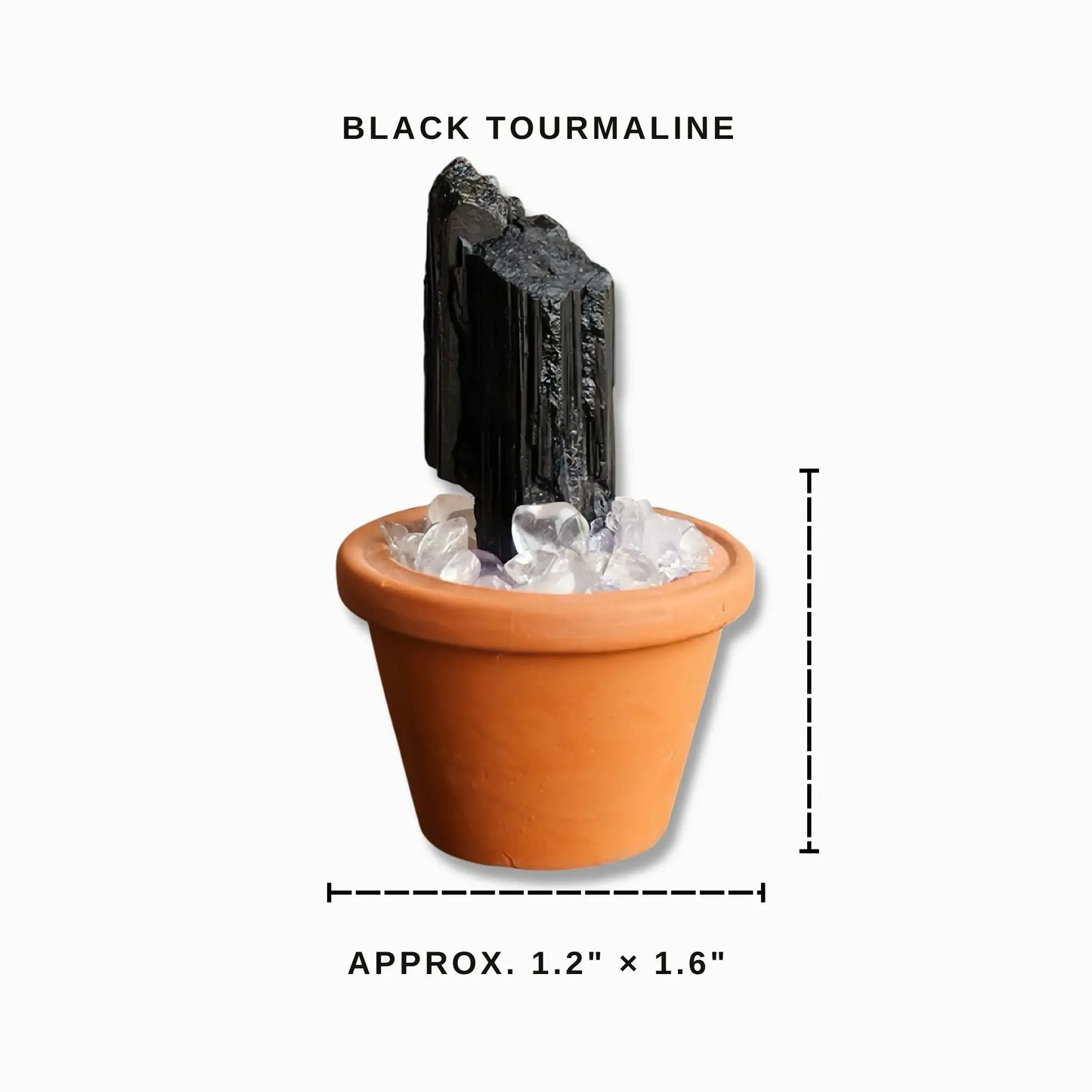 Mini Black Tourmaline Cluster Plant – Handmade Spiritual Gift & Desk Decor
