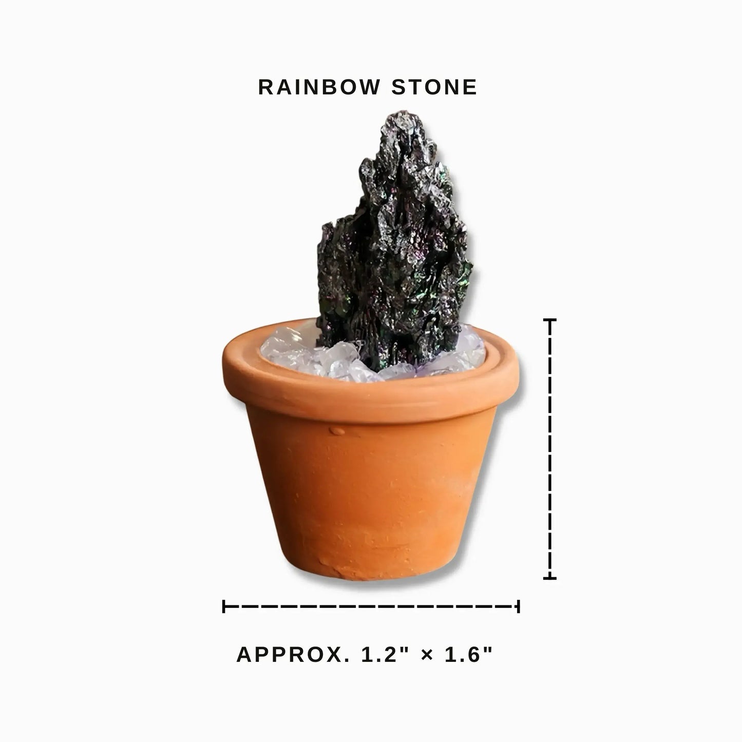 Mini Rainbow Stone Cluster Plant – Handmade Spiritual Gift & Desk Decor