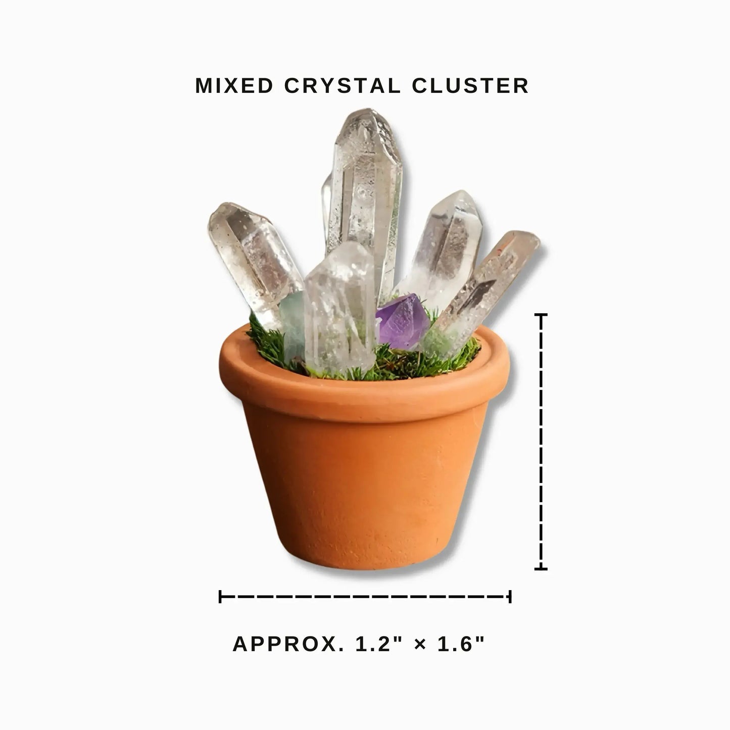 Mini Mixed Crystal Cluster Plant – Handmade Spiritual Gift & Desk Decor