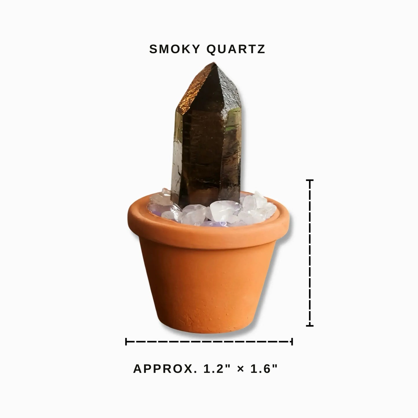 Mini Smoky Quartz Cluster Plant – Handmade Spiritual Gift & Desk Decor