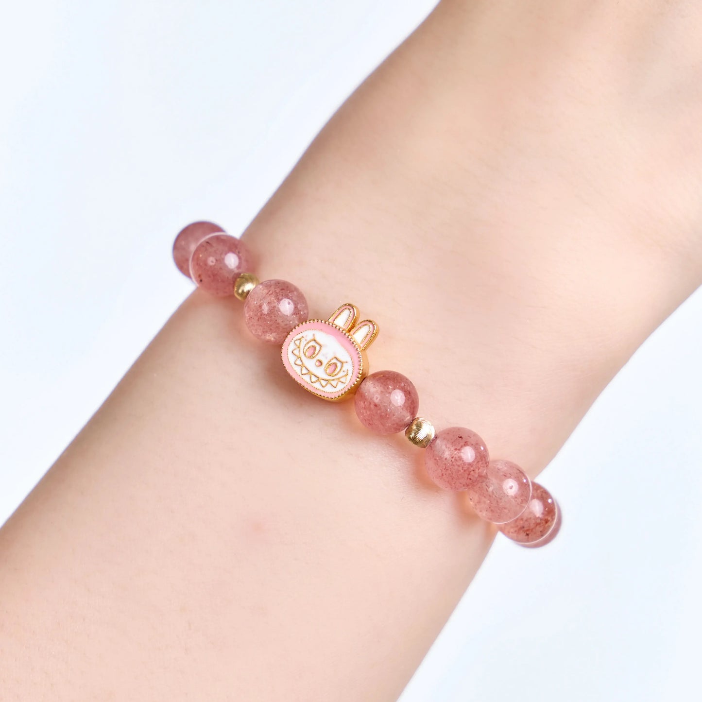 Labubu Strawberry Quartz Bracelet –Love Sprite