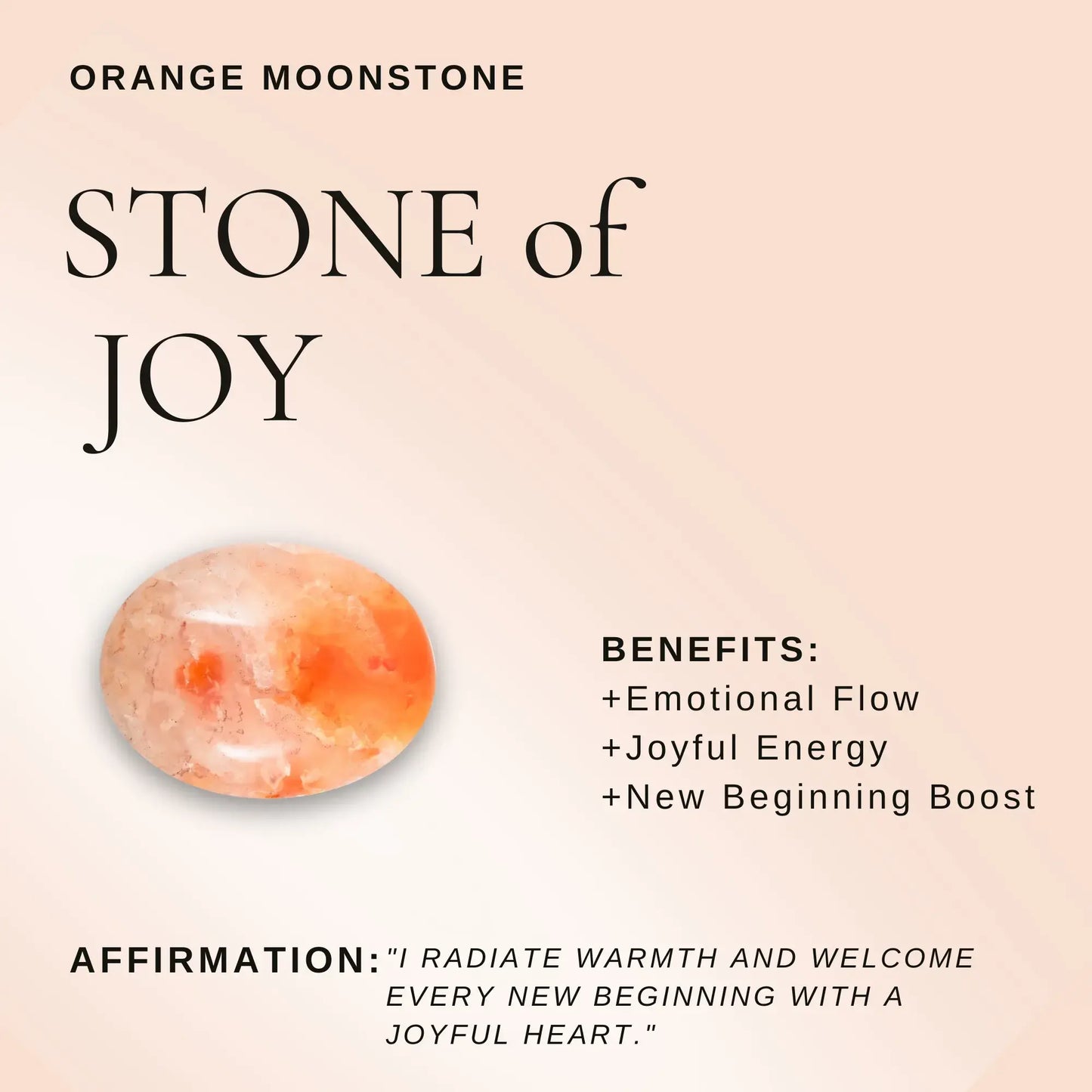 Labubu Orange Moonstone Bracelet – Sunset Bloom