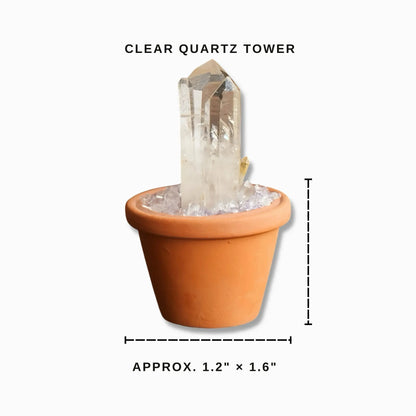 Mini Clear Quartz Cluster Plant – Handmade Spiritual Gift & Desk Decor